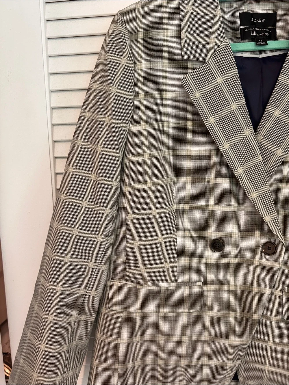 J. Crew Devon blazer in plaid Italian stretch wool blend